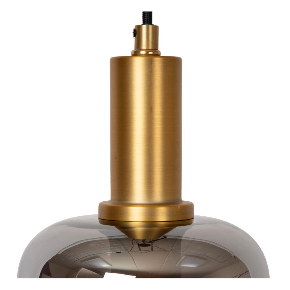 Pendant lamp Joanet Ø 16cm gold with smoke glass Lucide 5411212452641