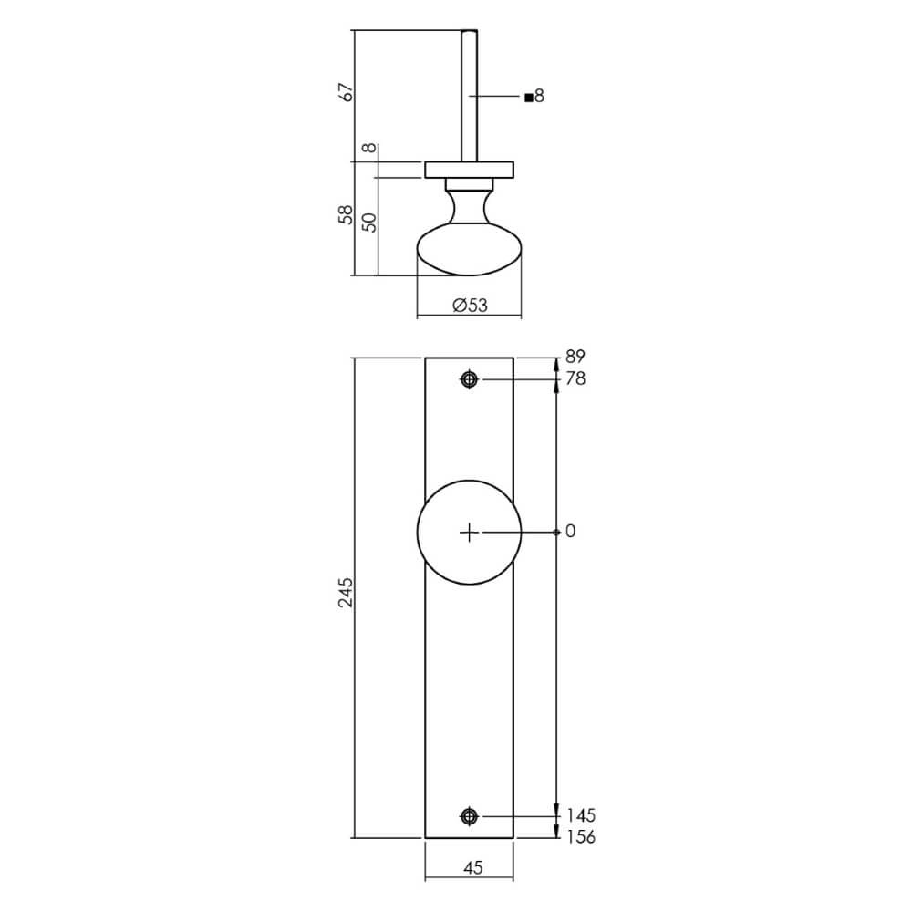 Button shield Kurano brass Intersteel 8714186559734