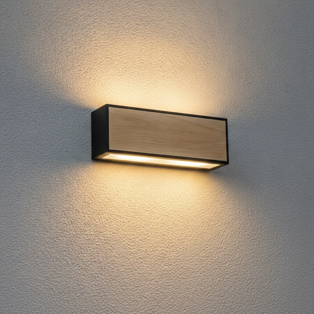 Wall lamp Astral anthracite with wood