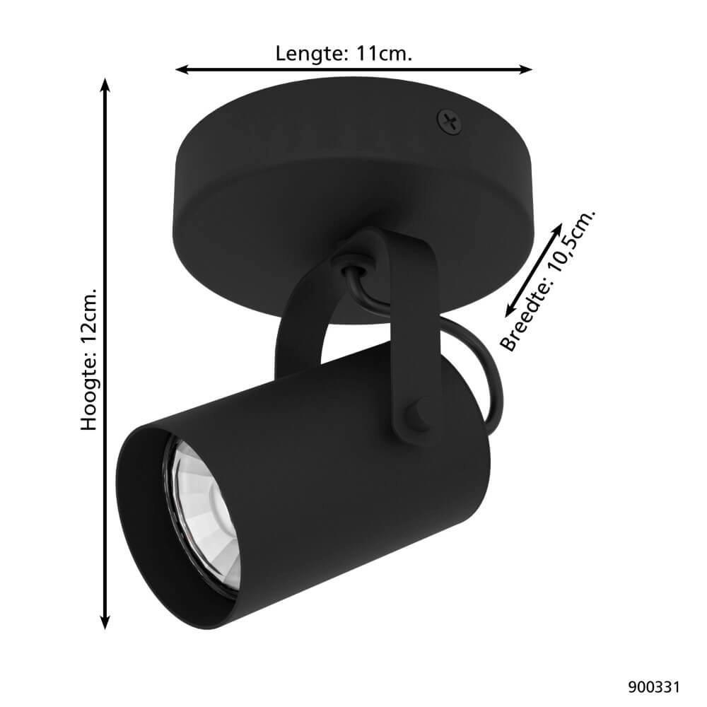 Black surface-mounted spotlight Sorego Eglo 9008606239078