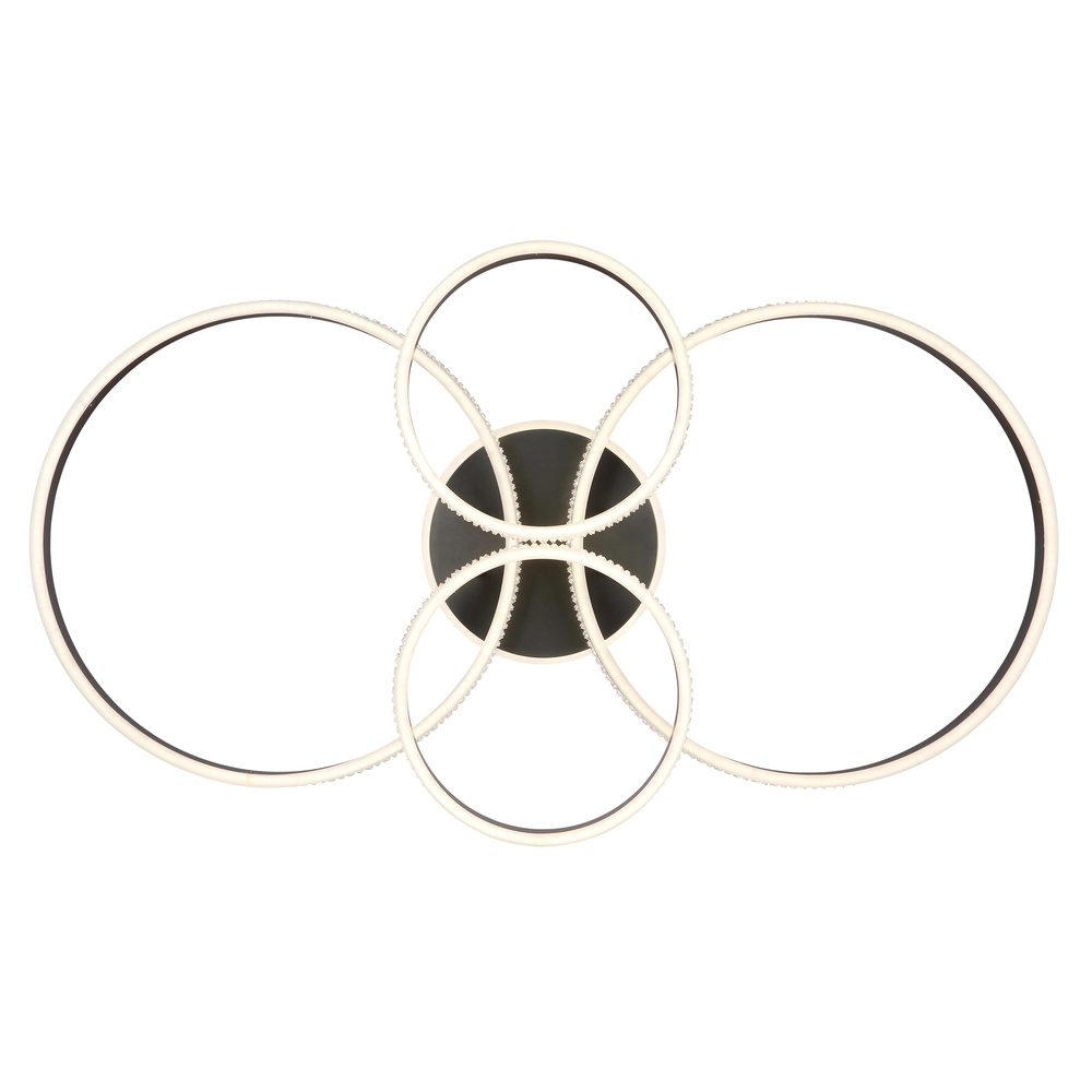 Design ceiling lamp Grouni 4 rings titanium matt Globo 9007371533879