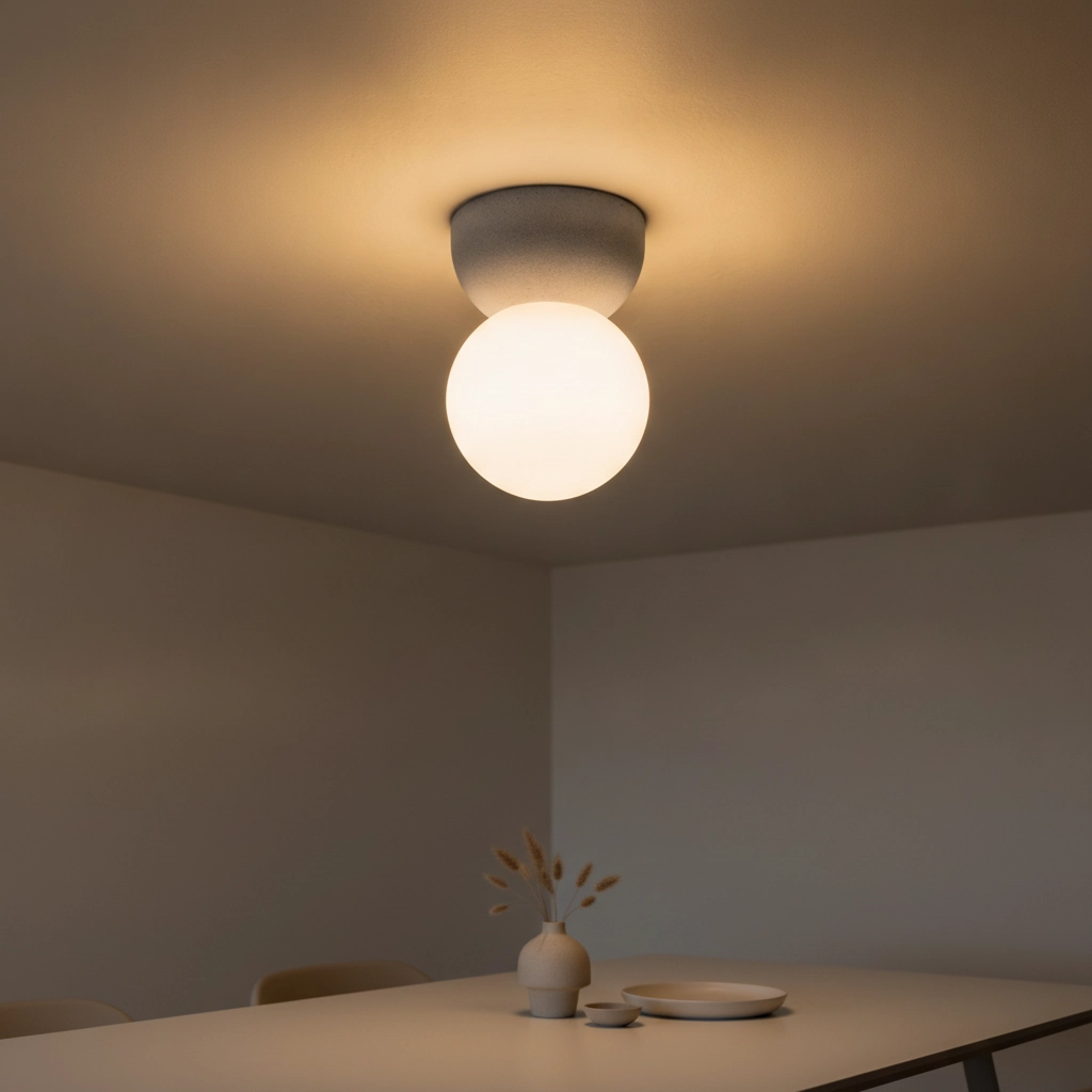 Ceiling lamp Zero concrete gray with white