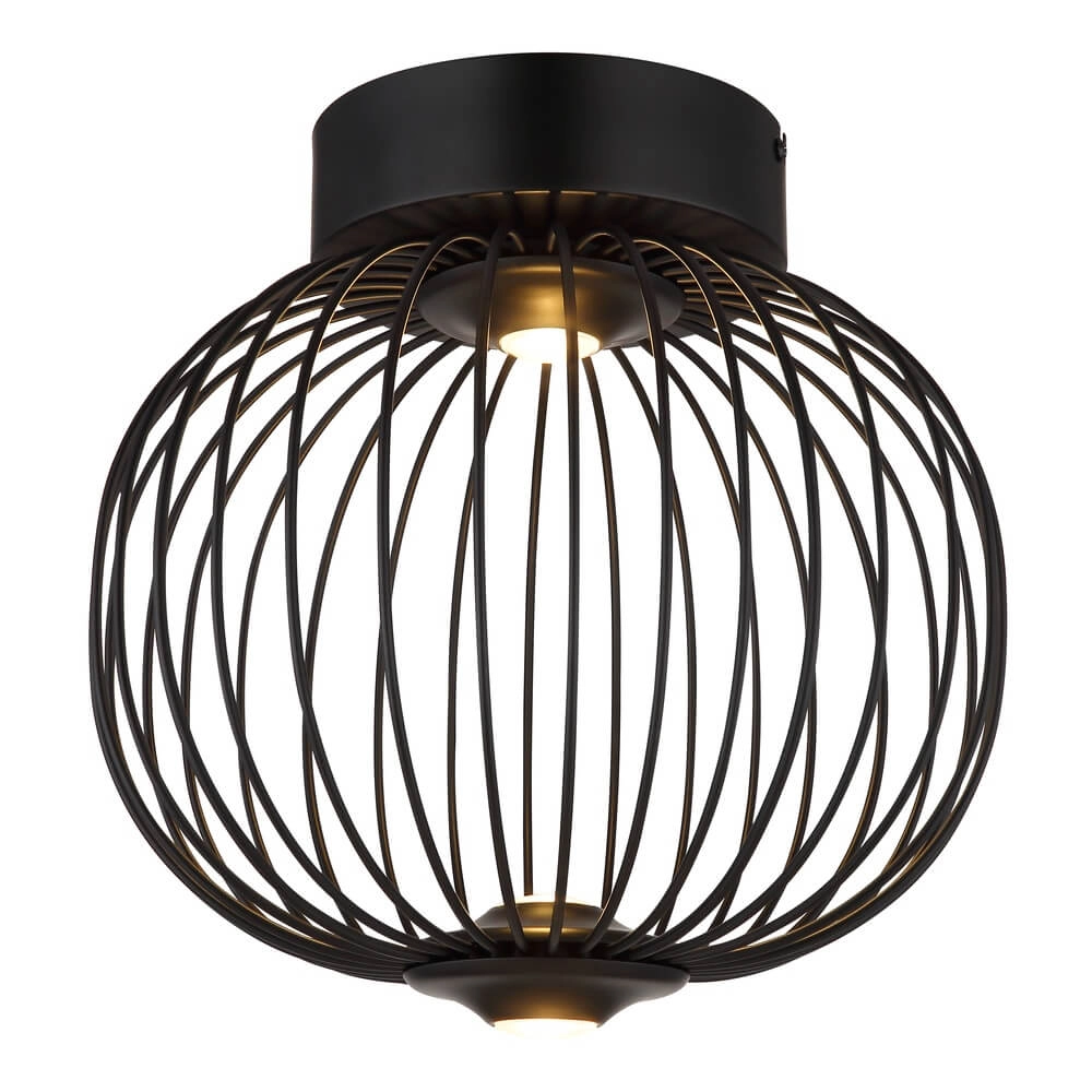 Black ceiling lamp Galway single cage Ø 30cm
