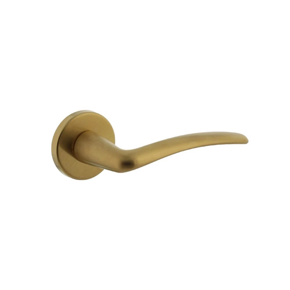 Door handle Zaia Round rosette brass