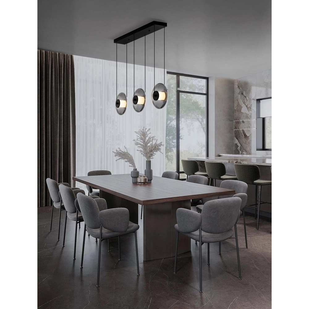 Unique pendant lamp Ballet black 3-light straight Lyora 5212017458421