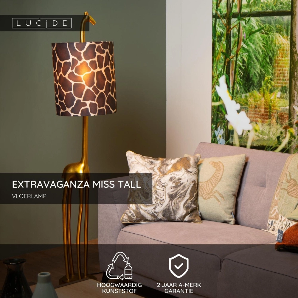 Table lamp Extravaganza Miss Tall giraffe gold with black Lucide 5411212105431