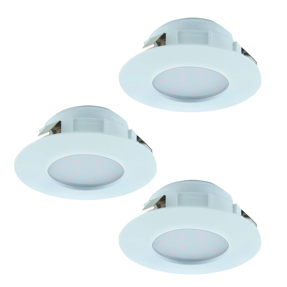 Set of 3 recessed spotlights Pineda Round white