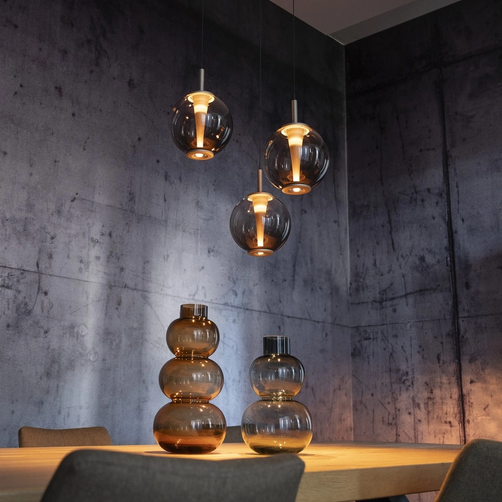 Vide pendant lamp Pure E-Infinty Bronce with amber glass Paul Neuhaus 4012248398166
