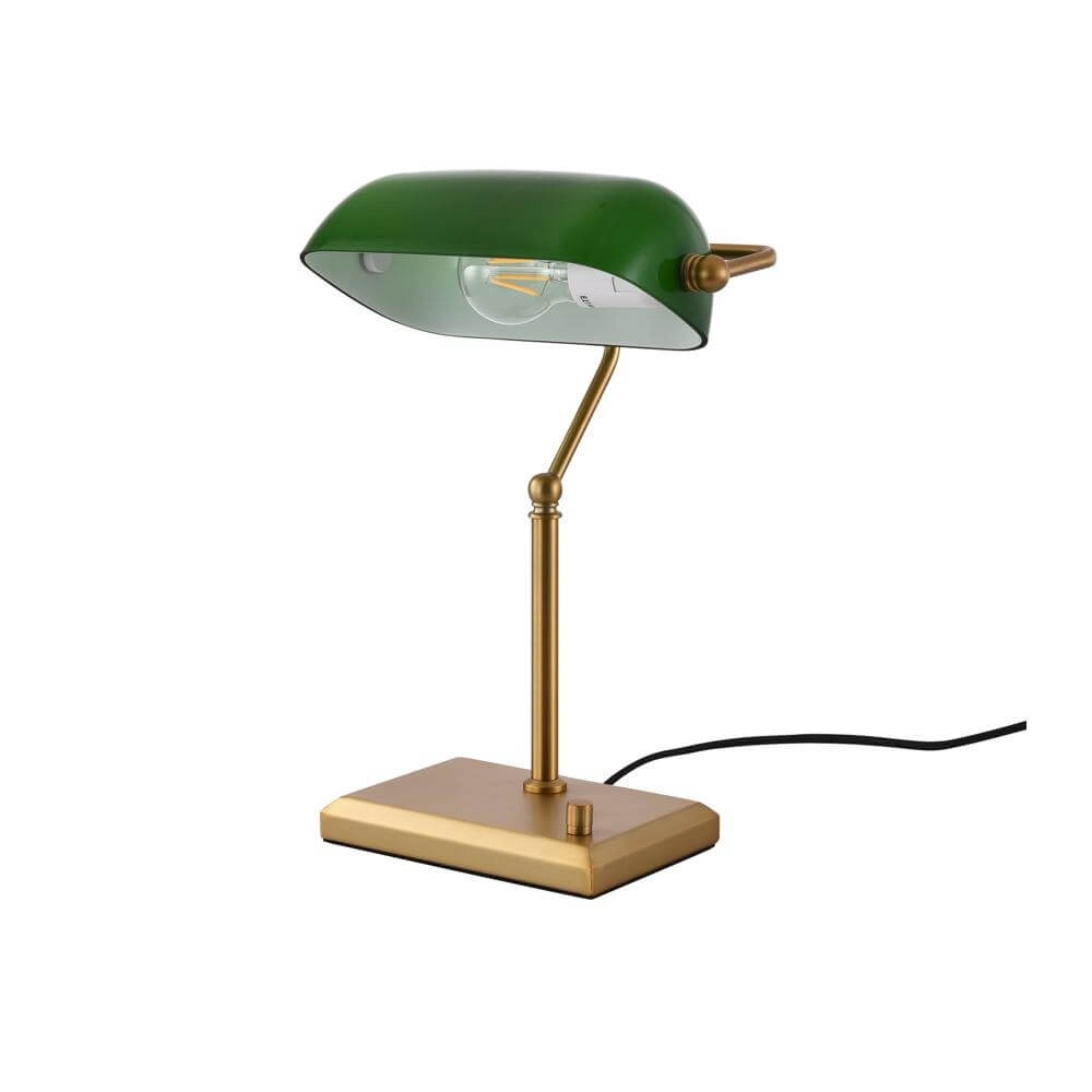 Classic banker's lamp Stanford Gold with green Artdelight 8720701100152