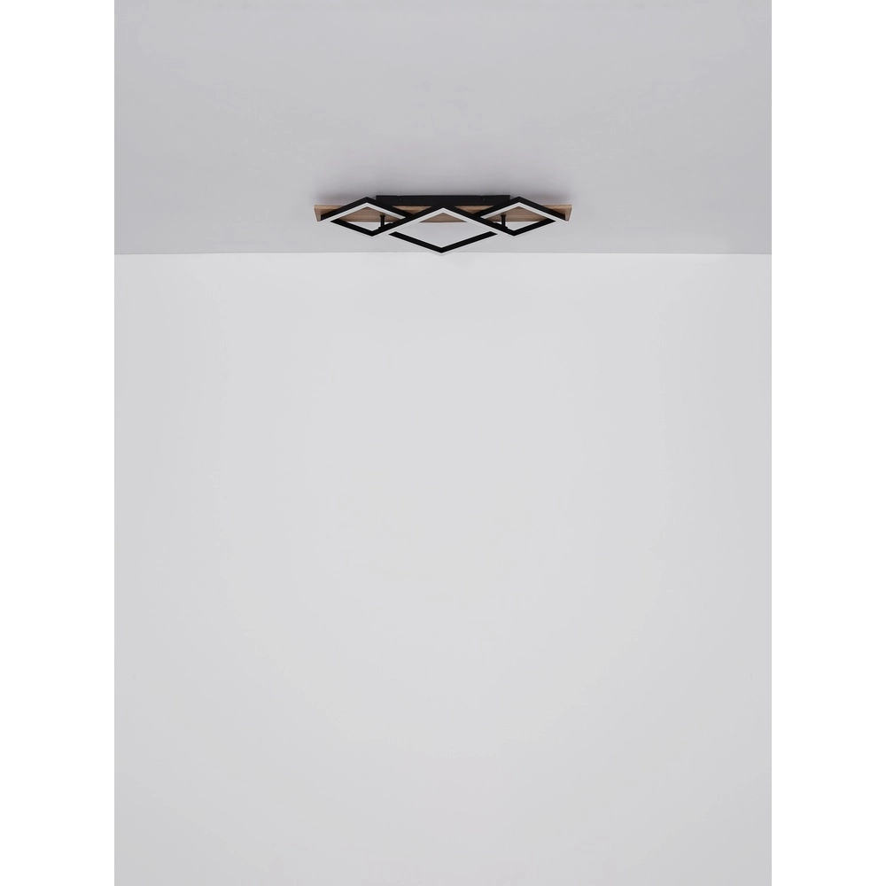 Ceiling lamp Beatrix I black with wood Globo 9007371465392