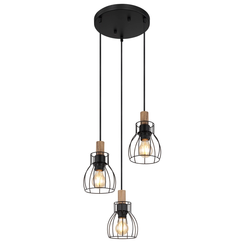 Country Pendant Lamp Mina 3-light round