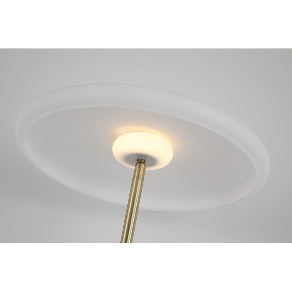 Floor lamp Record gold with white glass Searchlight 5053423298849