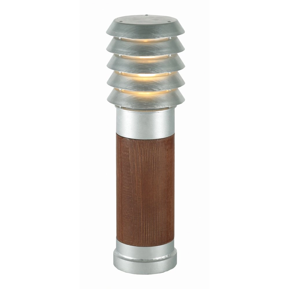 Zinc terrace lamp Selhalm with wood