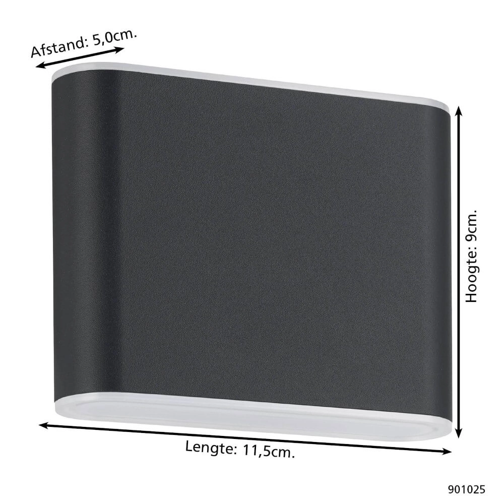 Black wall lamp Grutti 11.5cm Eglo 9008606298112