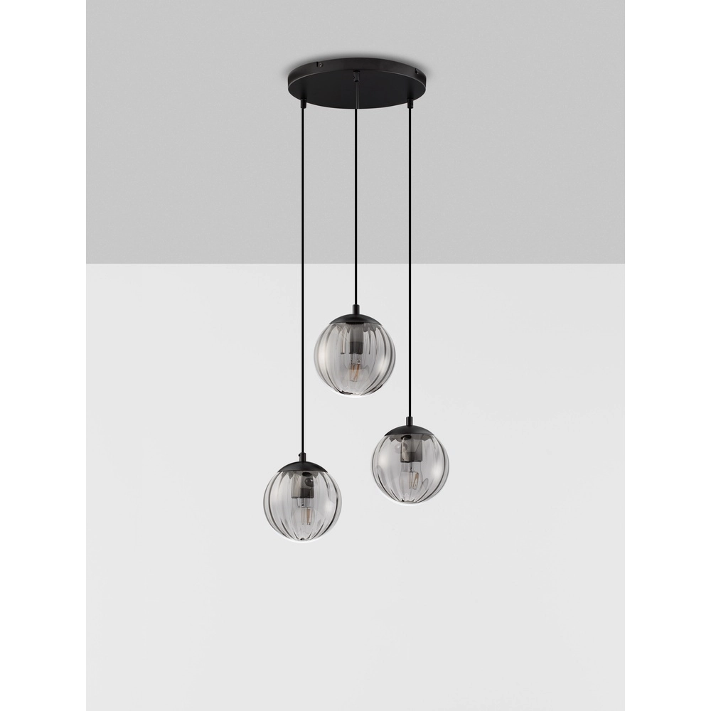 Pendant lamp Abbacus 3-light smoke glass Lyora 5212017461056