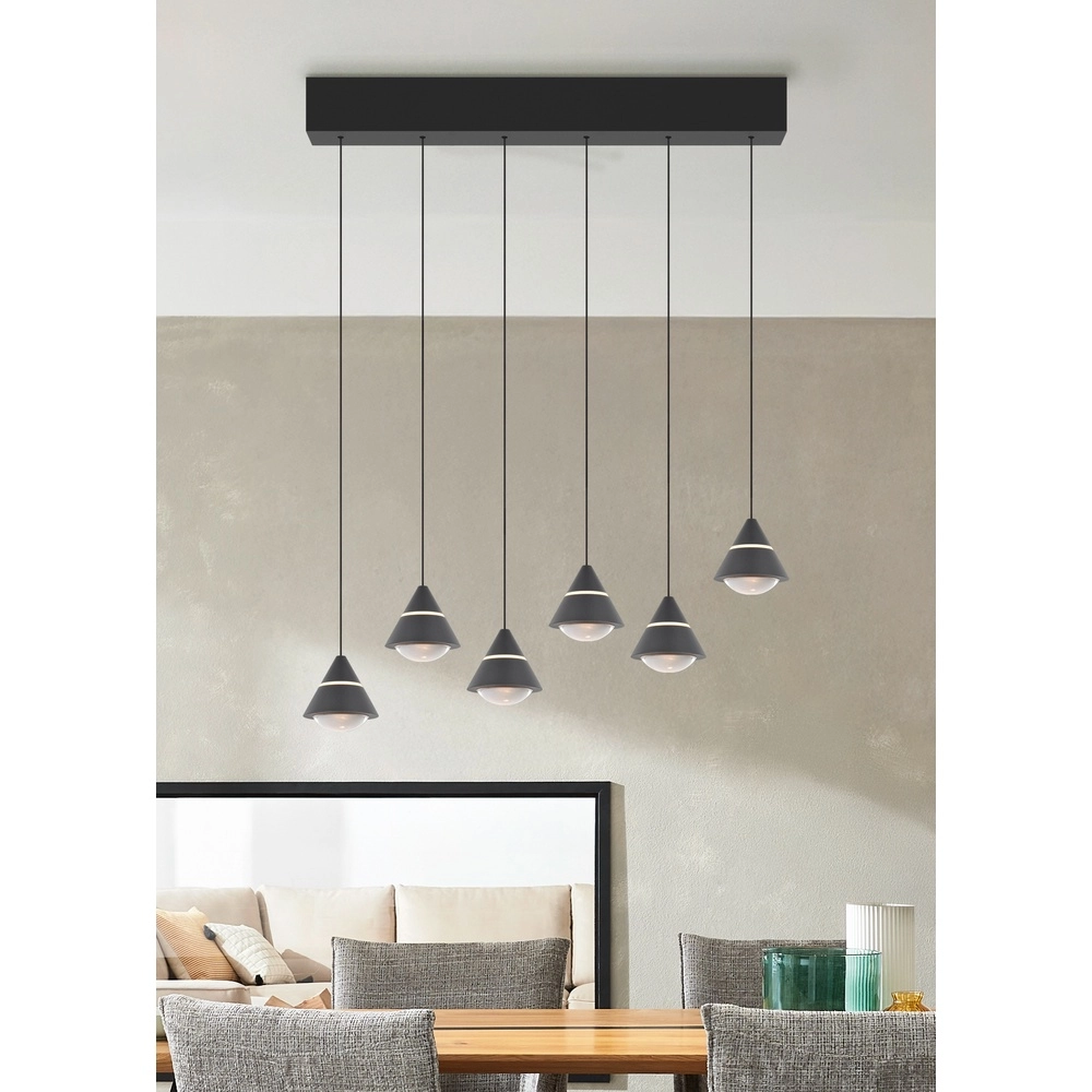 Design pendant lamp Romeo 6-light black