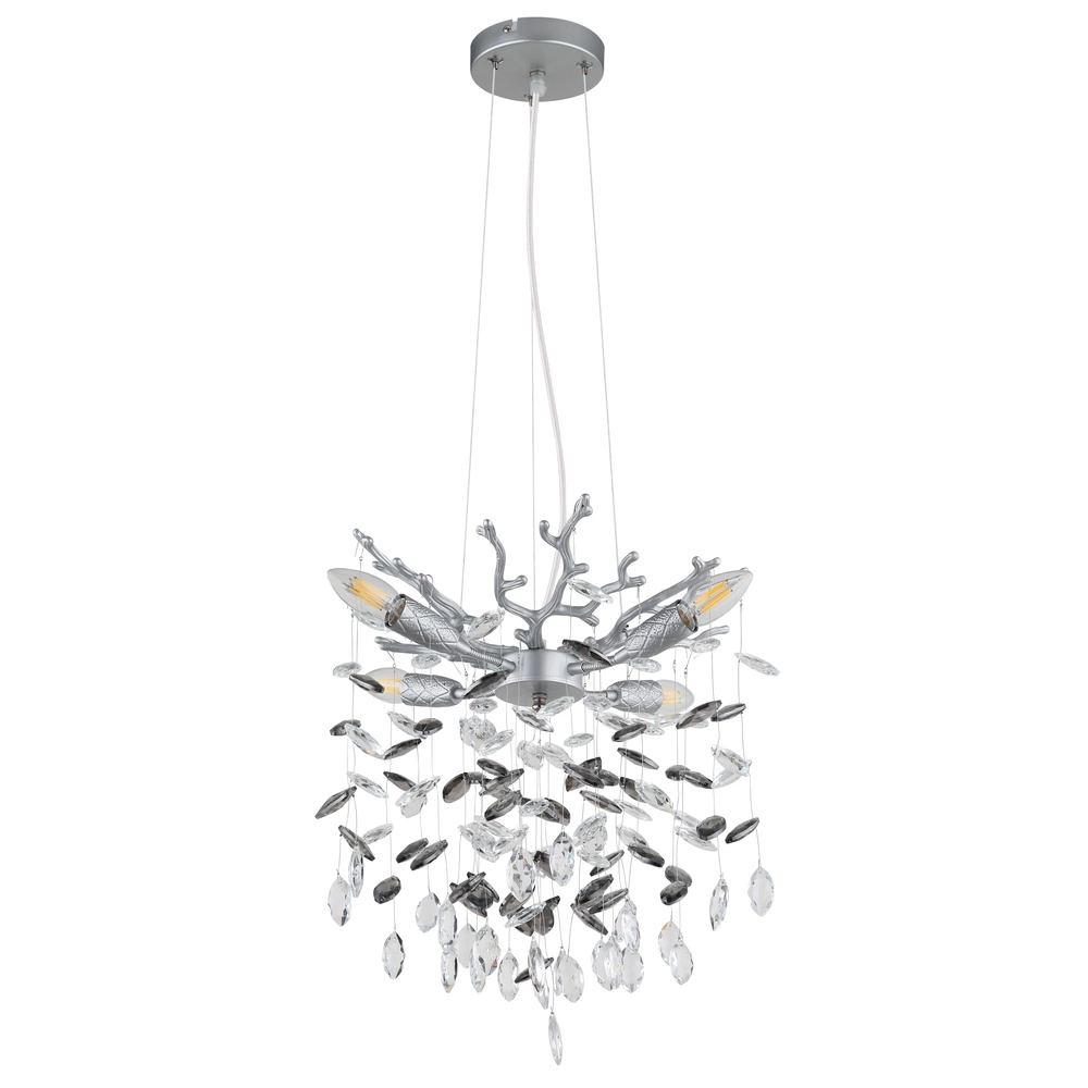 Pendant lamp Queena silver grey Ø 40cm Globo 9007371522675