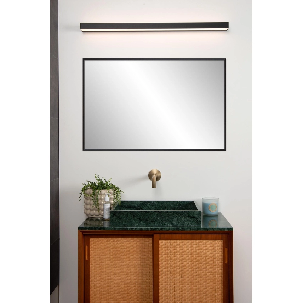 Bathroom wall lamp Alexa 90cm black - IP44 - 13W Lucide 5411212040541