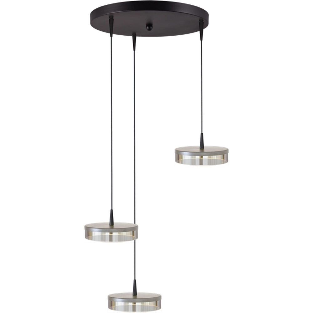 3-light pendant lamp Imperia Ø 35cm black with nickel