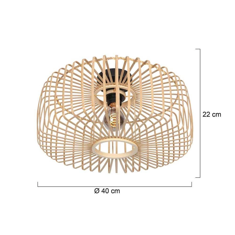 Bamboo ceiling lamp Bloeba Ø 40cm Steinhauer 8712746176780