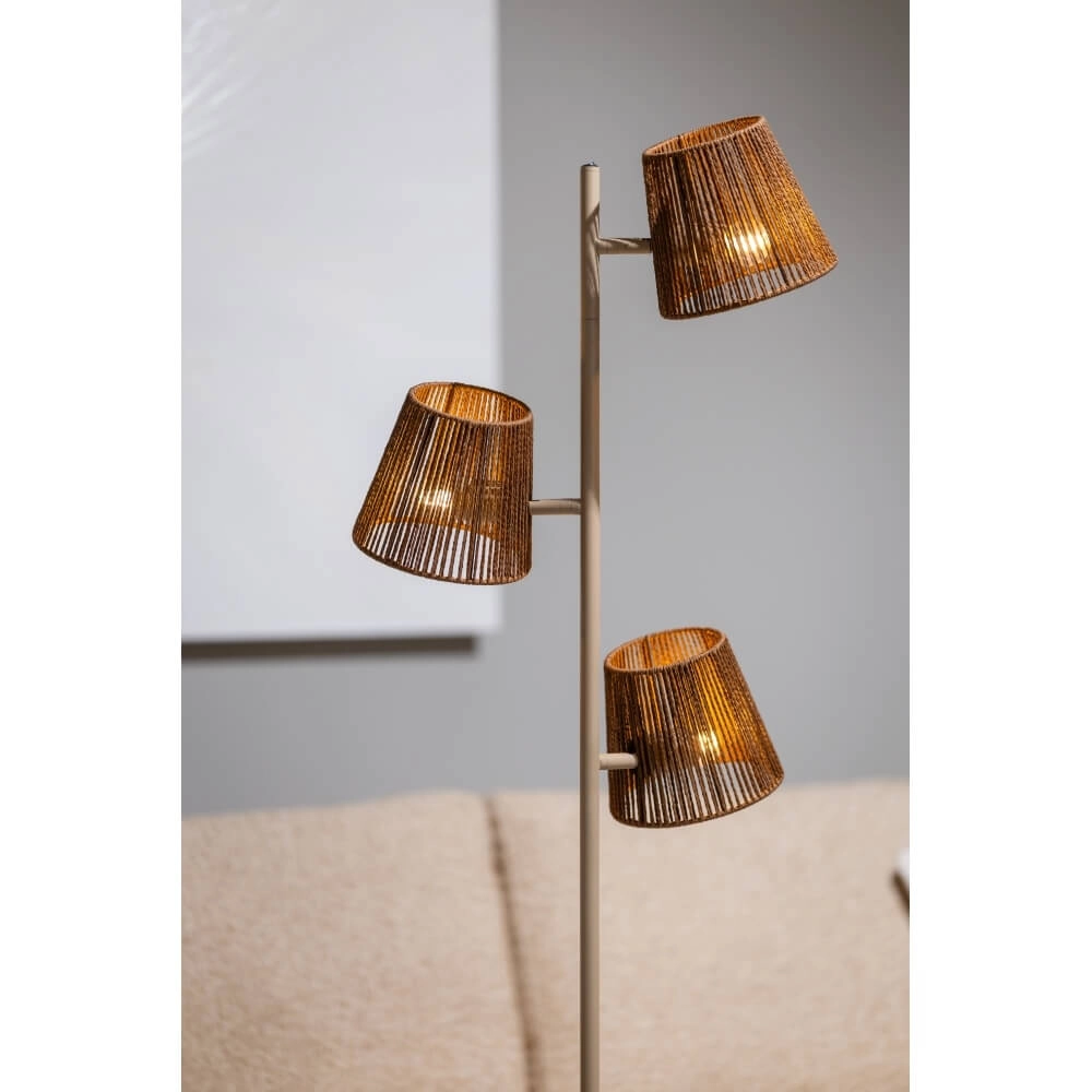 Floor lamp Daan brown with rattan caps ETH 8720195309338