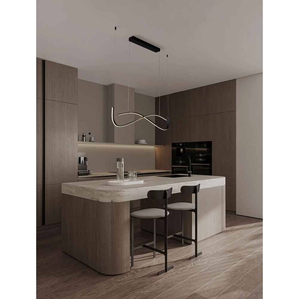 Pendant lamp Brio with curl black Lyora 5212017479846