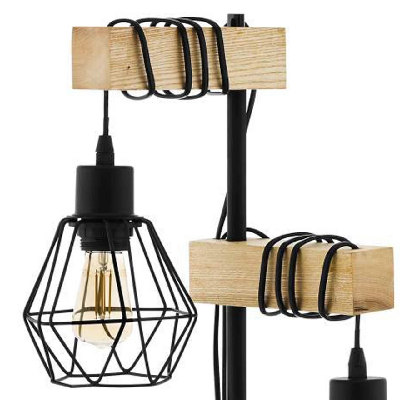 Wooden floor lamp Townshend 5 Eglo 9002759440817