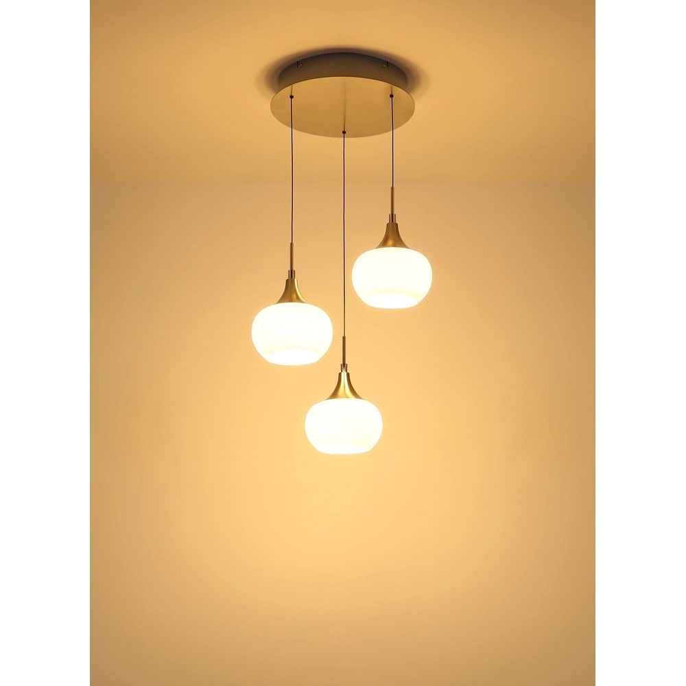 Design pendant lamp Lui 3-light nickel Globo 9007371589593