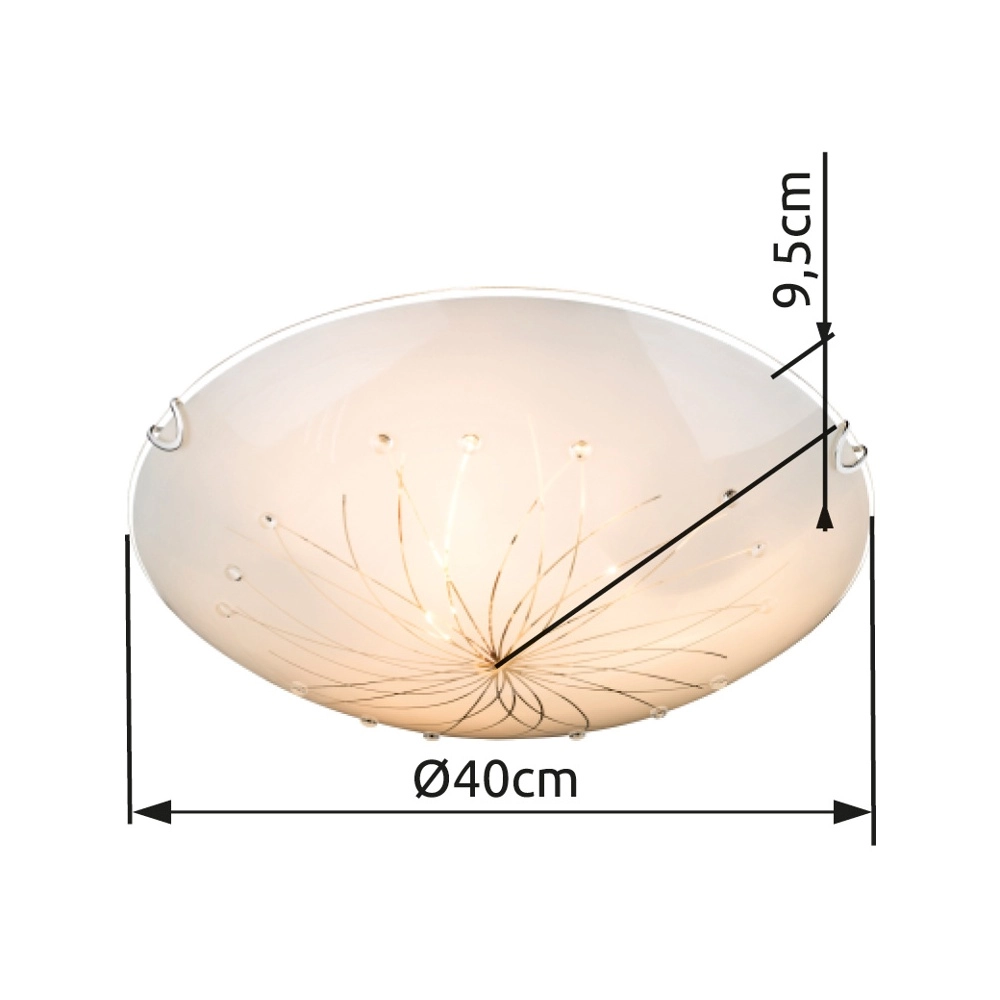 Ceiling light Calimero I white Ø 40cm Globo 9007371338276