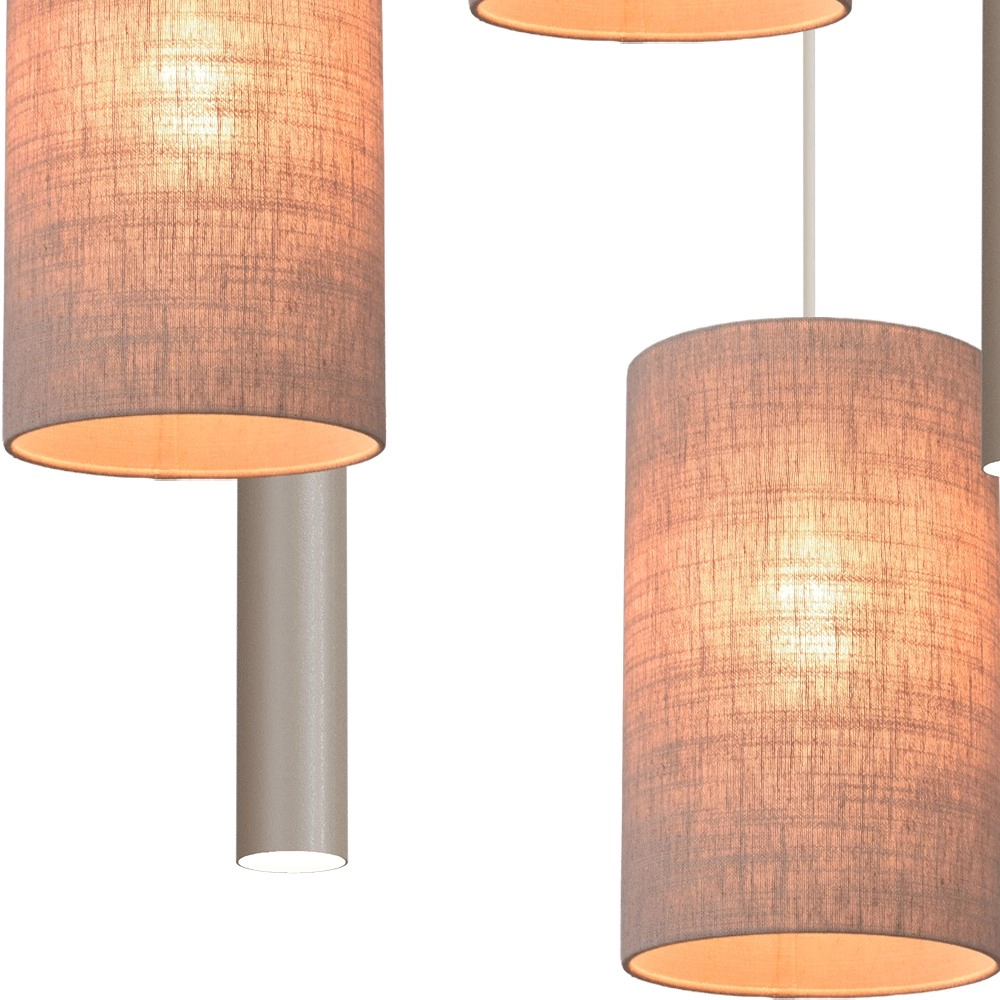 5-light pendant lamp Lisbourg beige terra with beige grey shade Masterlight