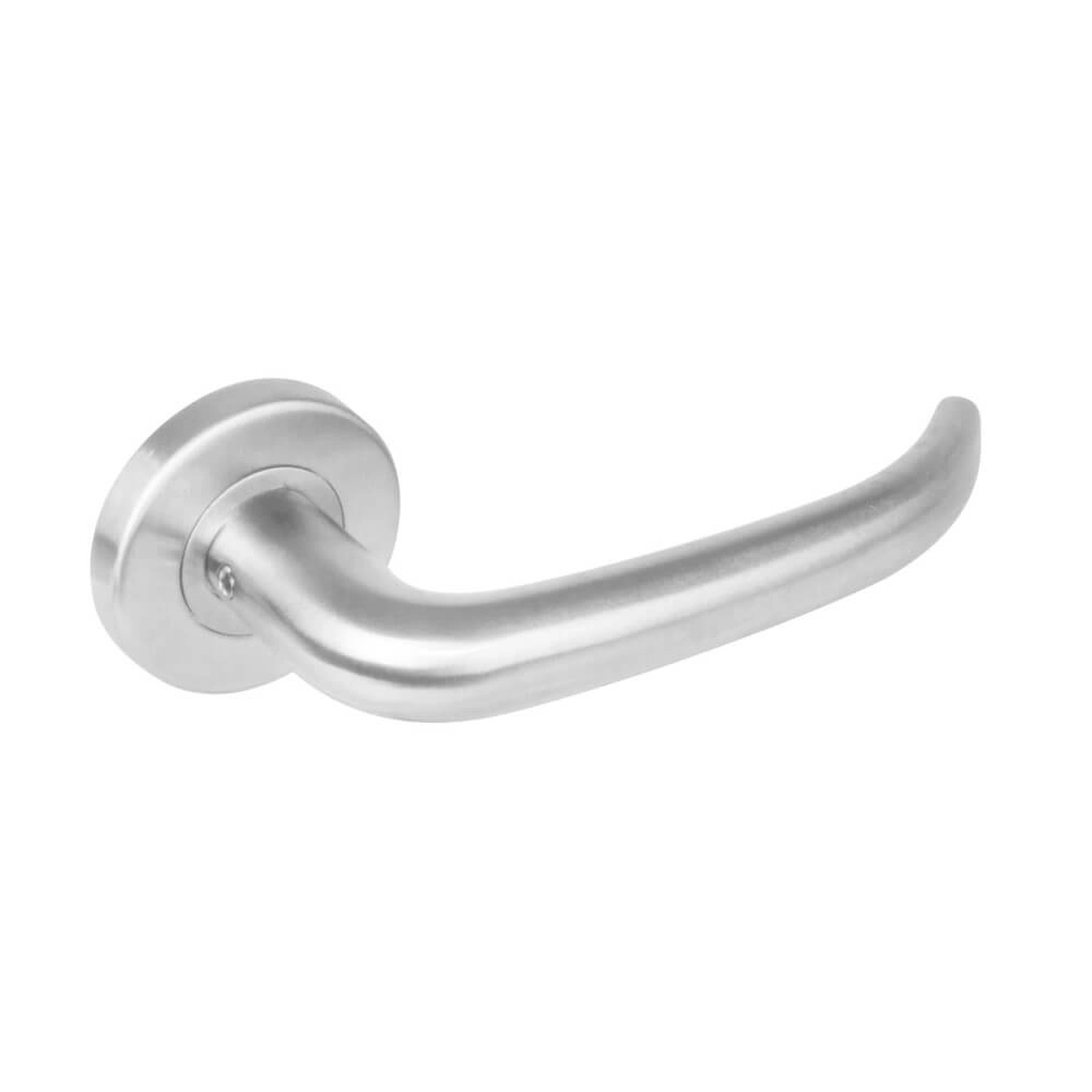 Door handle Sabel rosette with ridge stainless steel