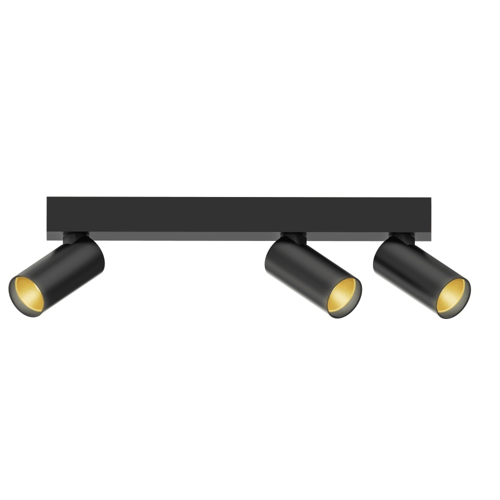 3-light surface-mounted spotlight Tevo Mini Black