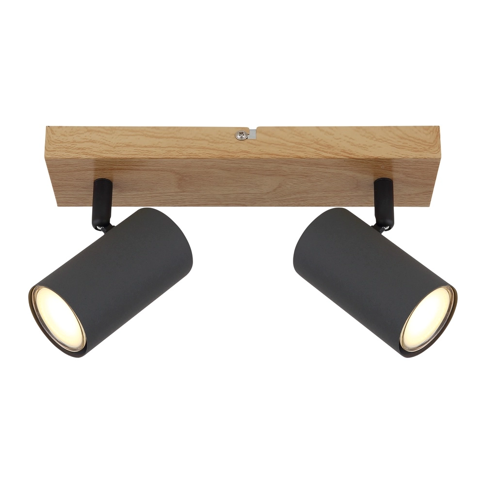Ceiling lamp 2-lights Robby wood Globo 9007371430529