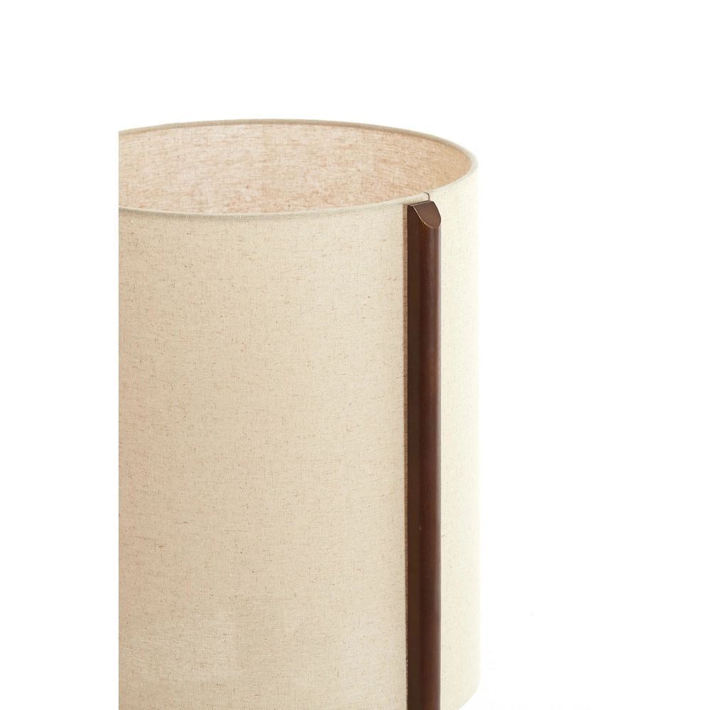 Table lamp Litto Ø 35cm - walnut with natural linen Light & Living 8717807792718