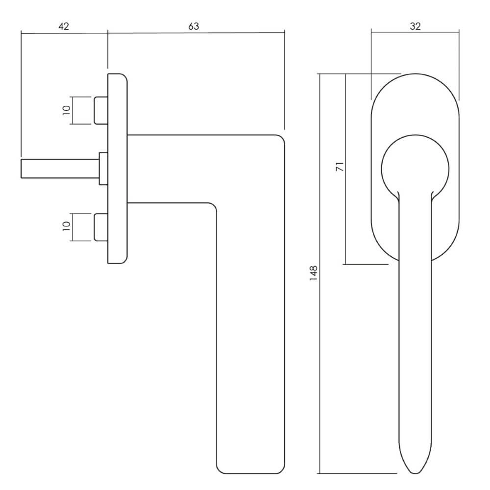 Design window handle Tecno chromium Olivari 8714186480915