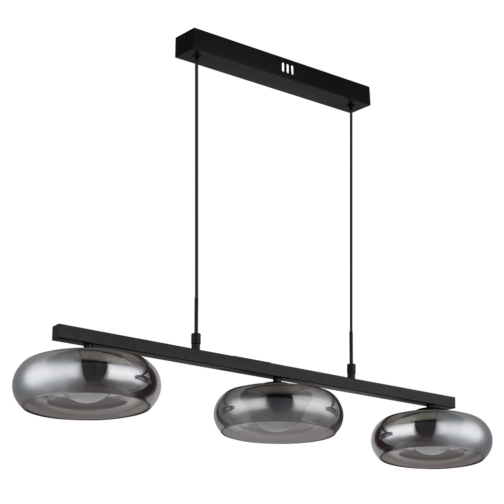 Design pendant lamp Carlene 3-light black Globo 9007371566181