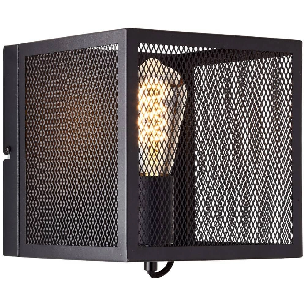 Square wall lamp Maze black