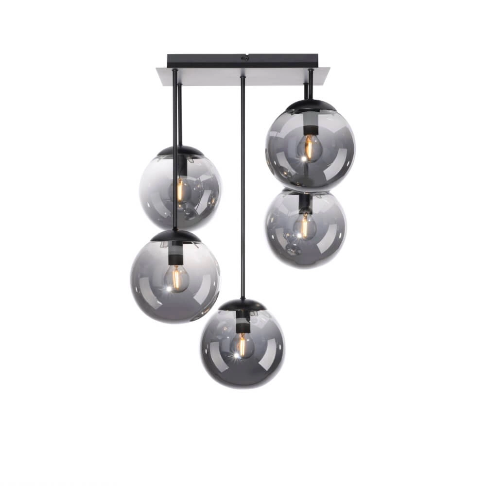 5-light ceiling lamp Big Widow black Just Light 4043689988371