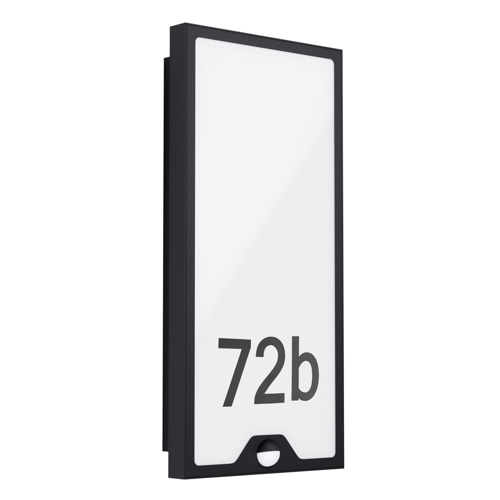 Wall lamp Casazza black with house number