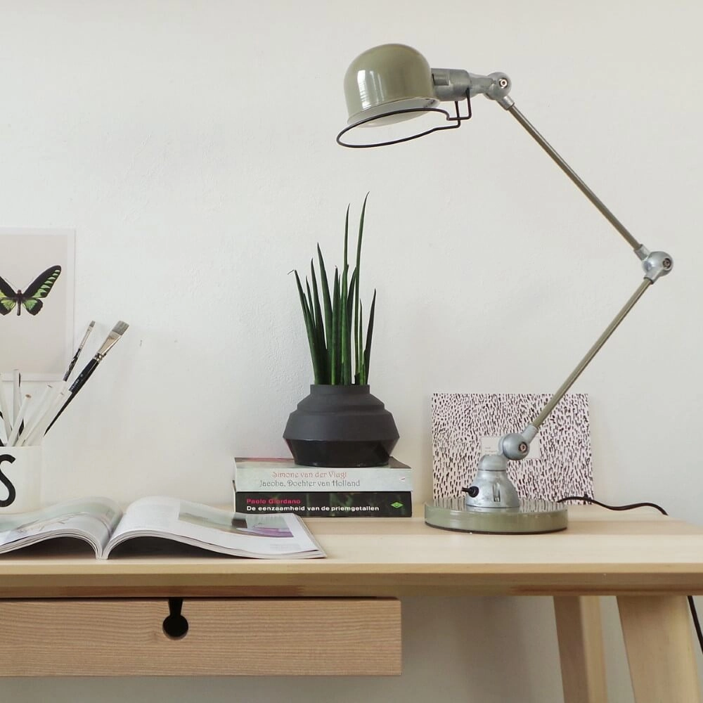 Rustic desk lamp Davin Retro Green with Grey Steinhauer 8712746102000