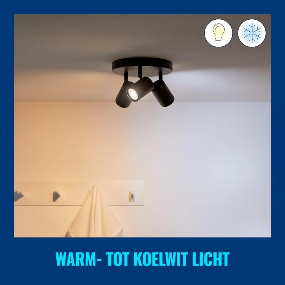 3-light surface-mounted spotlight Imageo smart - black WiZ 8719514554535