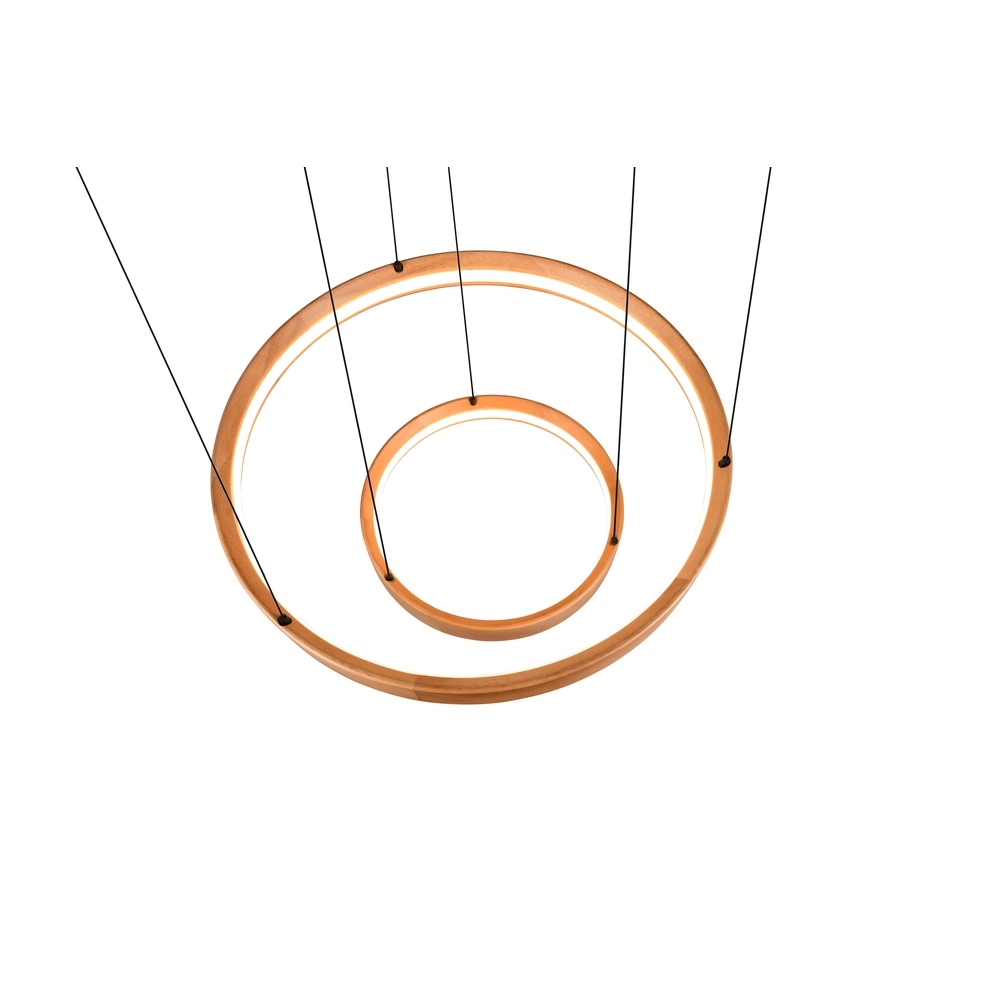 Design pendant lamp Lynwood wood Ø 60cm Trio 4017807662276