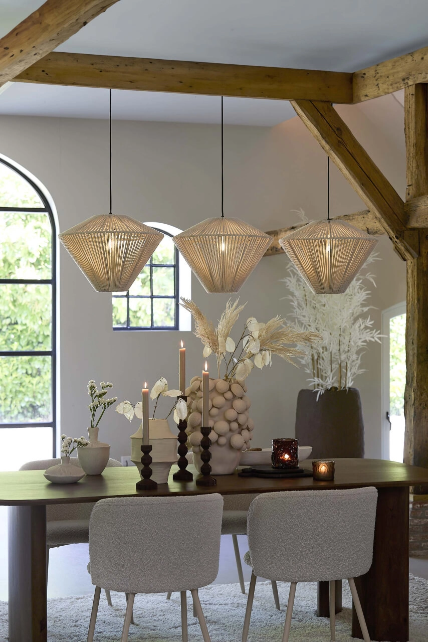 3-light pendant lamp Felida japandi 120cm