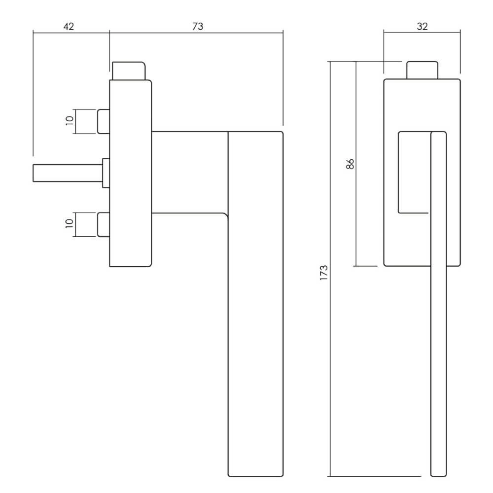 Design window handle Living lockable stainless steel Olivari 8714186479032