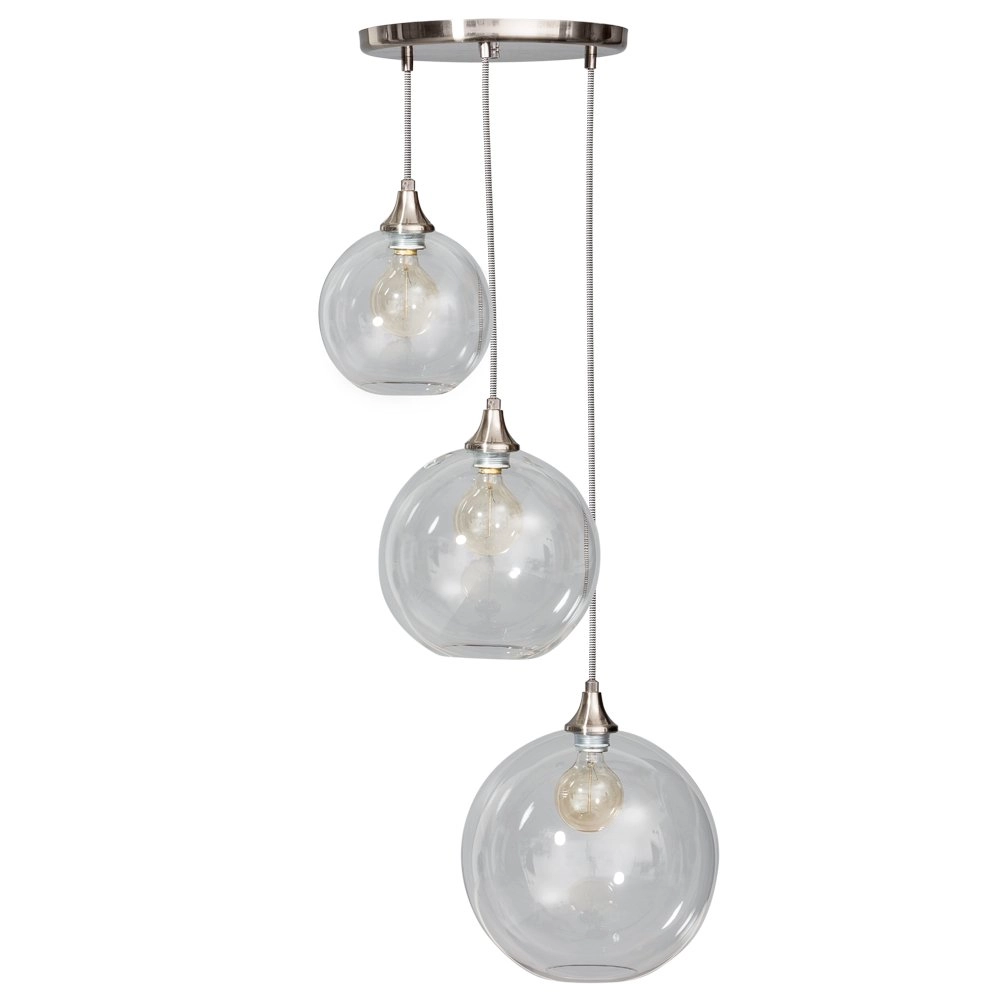 Tough pendant lamp Calvello 3-light metallic grey