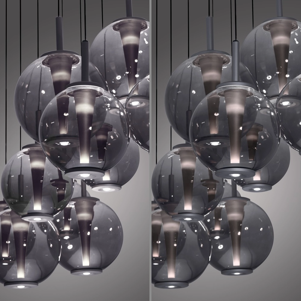 Pendant lamp Pure E-Infinty Mystic Grey with smoke glass Paul Neuhaus 4012248397862
