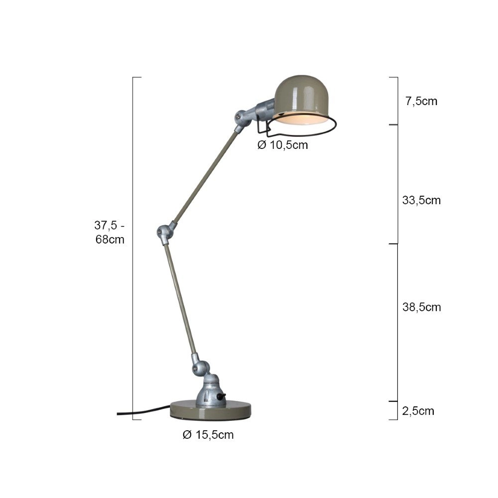 Rustic desk lamp Davin Retro Green with Grey Steinhauer 8712746102000