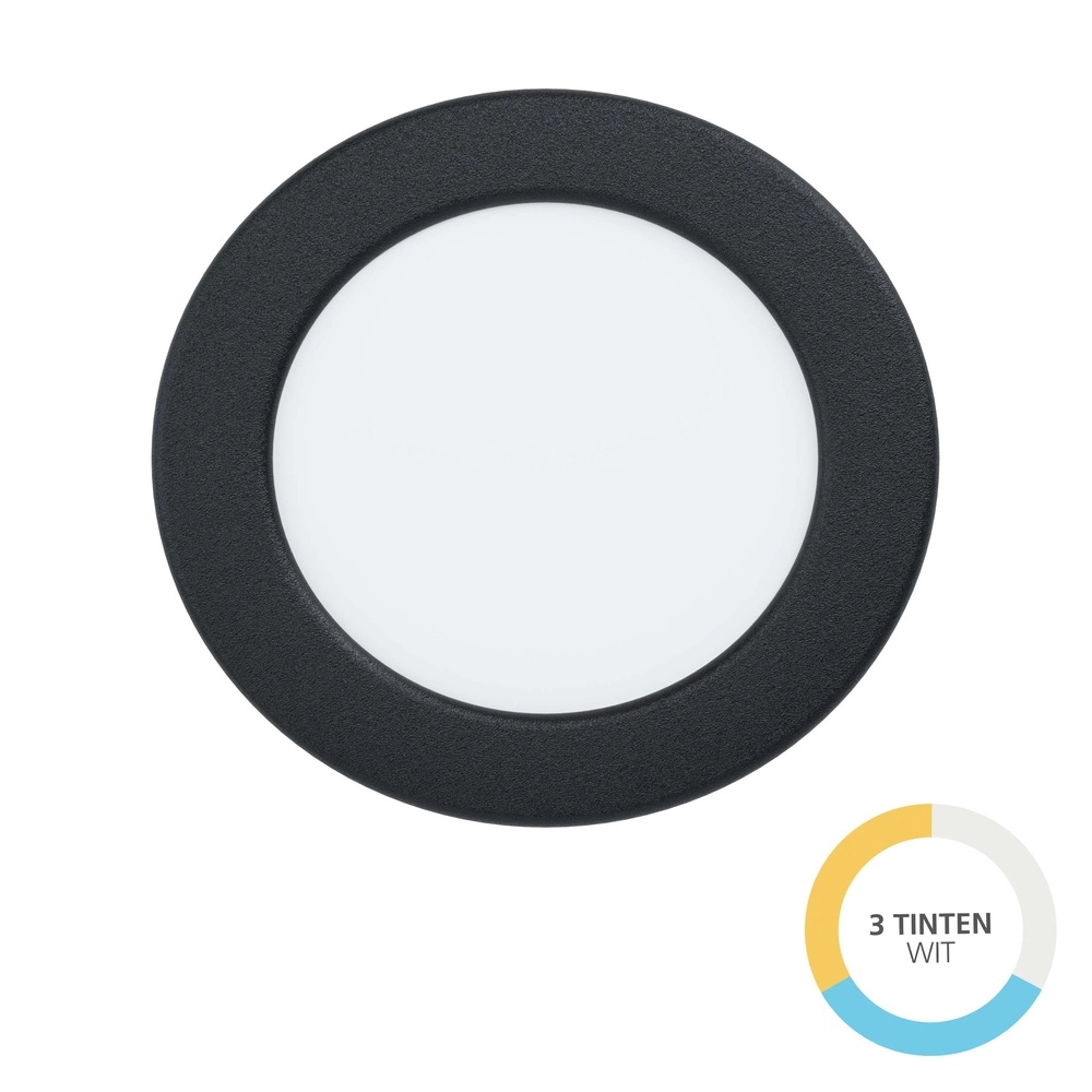 IP44 ceiling light Fueva 6 round - black - Ø 11,9cm