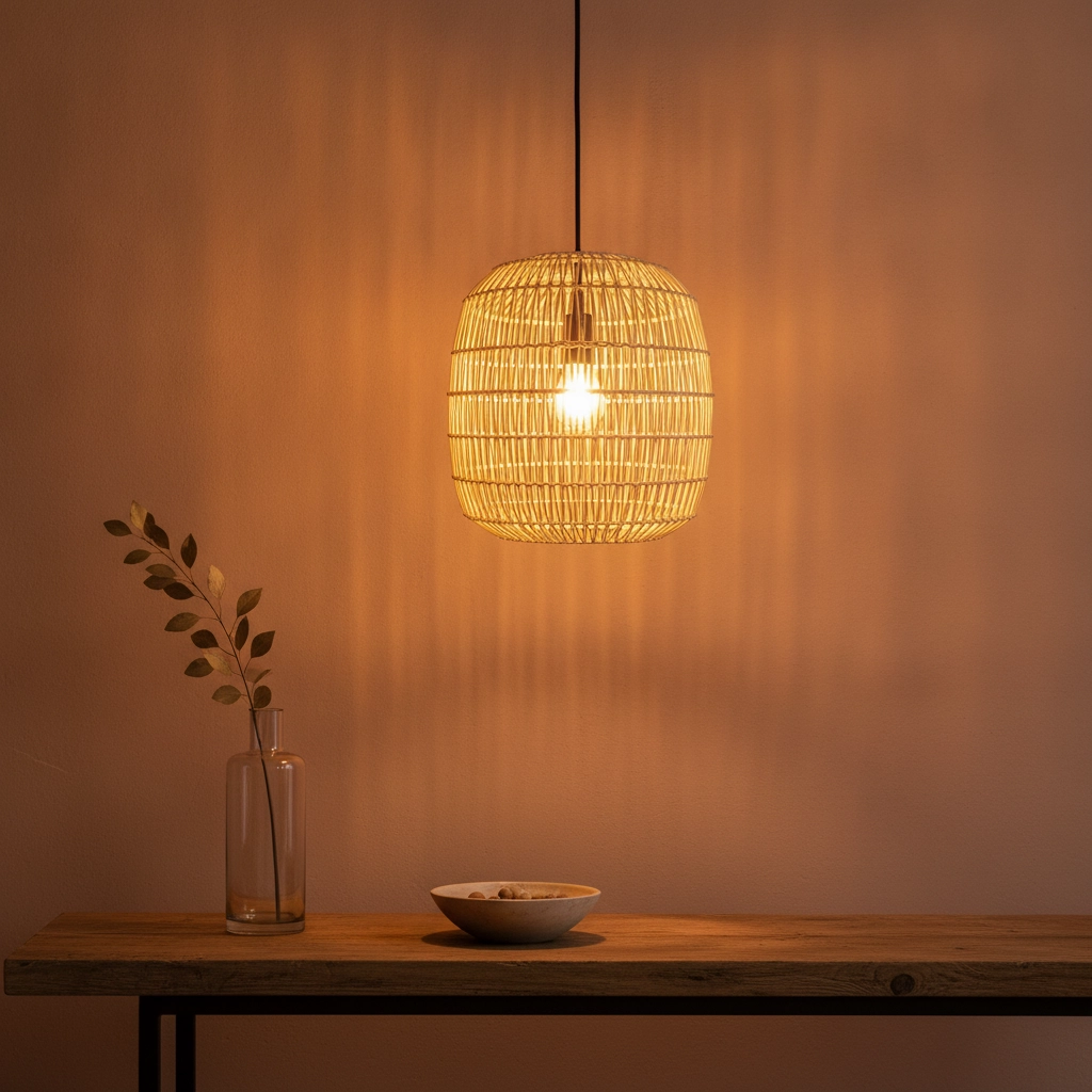 Rattan pendant lamp Melody Ø 30.5cm