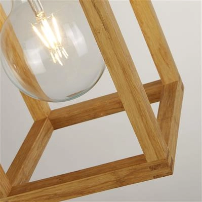 Pendant Lamp Wood Square Searchlight 5053423189338